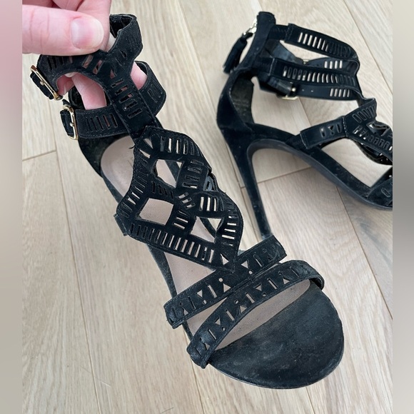 Call it spring Black Strappy Heels - Picture 3 of 5